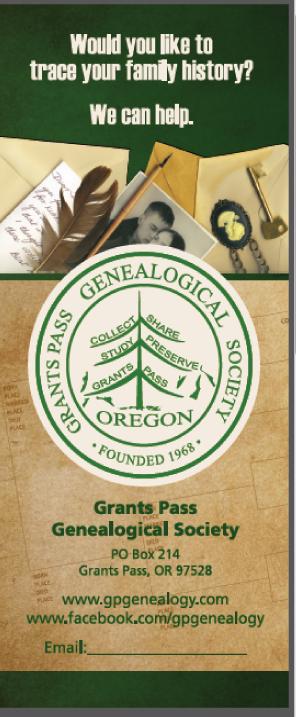 Grants Pass Genealogy Brochure